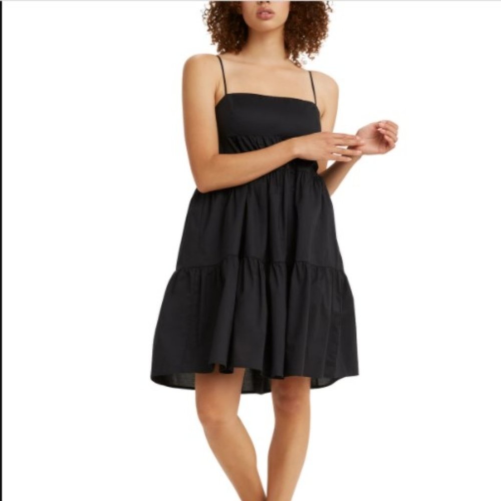 NWT Levi's Spaghetti Strap Tiered Cotton Dress M MSRP $64.50 Black